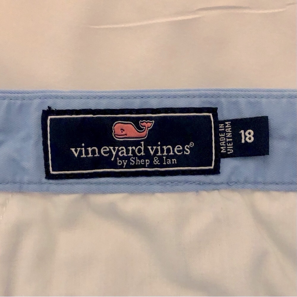 Vineyard Vines Boys Powder Blue Chino Shorts, Size 18, EUC!